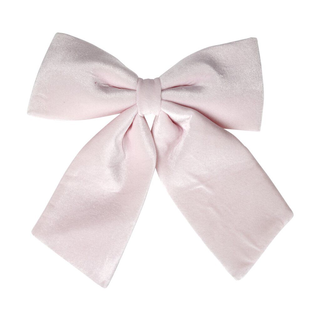 Noeud de No&euml;l velours rose poudré grand modèle 40x40cm