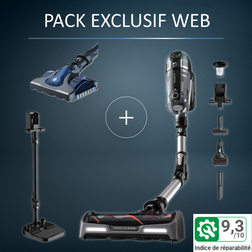Pack Exclusif Web - Aspirateur balais X-FORCE FLEX 14.60   Station de charge   Tête Aqua