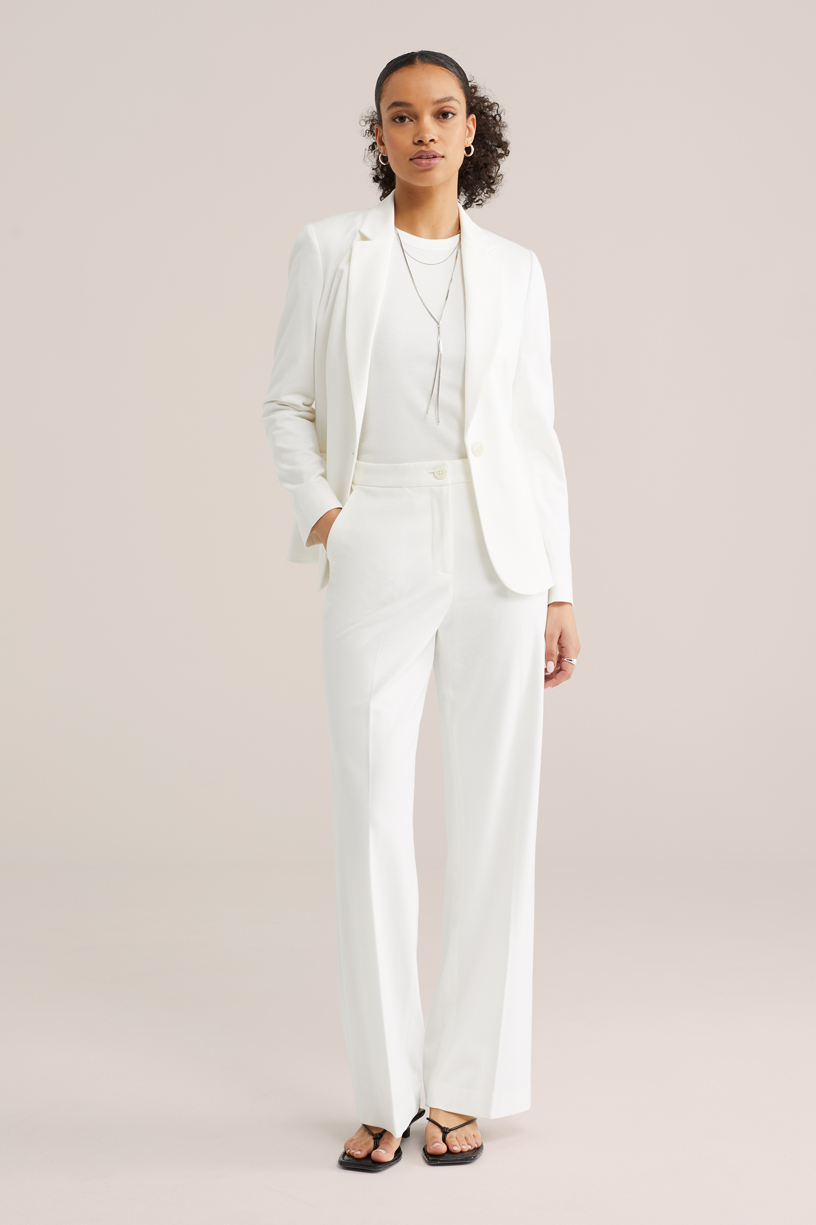 Dames getailleerde jersey blazer met stretch