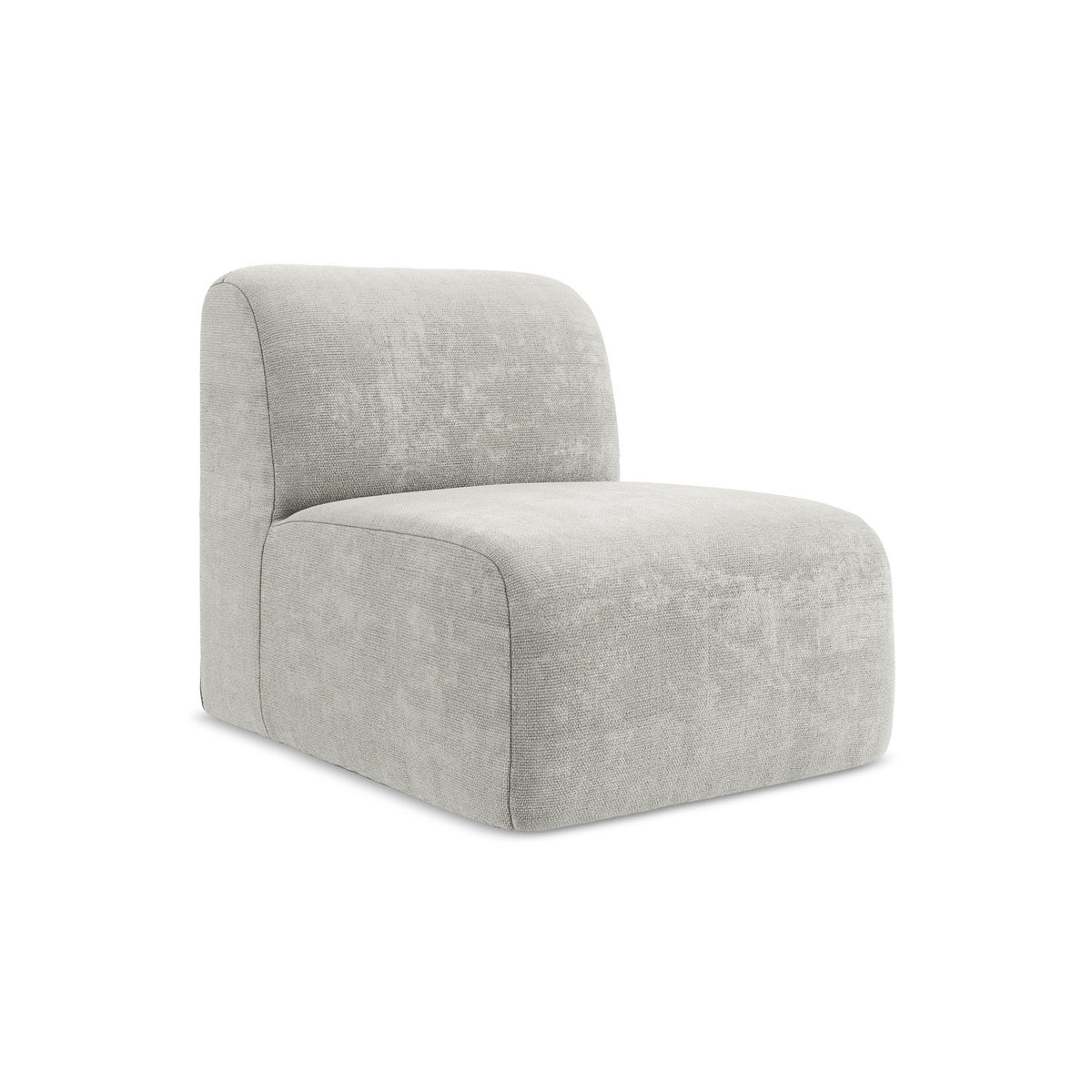 LaMiaSofa Bankmodule midden Cervo - chenille stof - lichtgrijs - 70x94x75