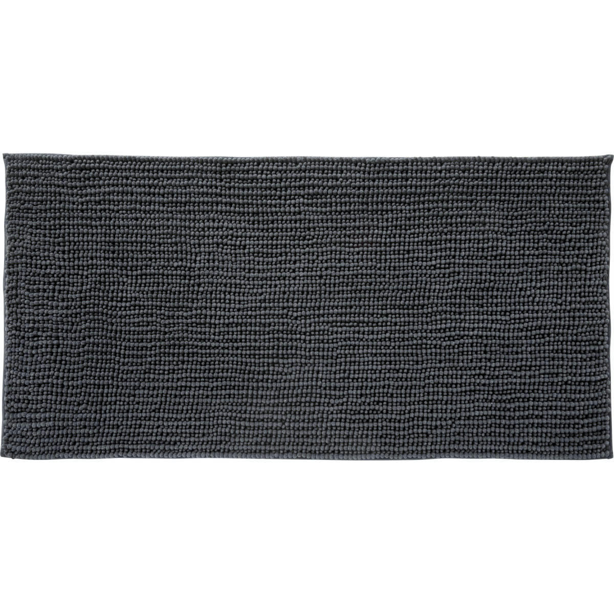 FANI - Tapis de bain en polyester uni anthracite 60x120cm