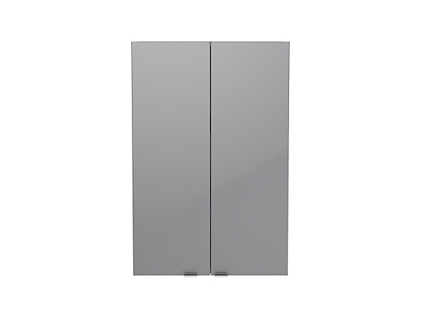 Armoire de salle de bains gris brillant l.60 x H.90 x P.36 cm, GoodHome Imandra