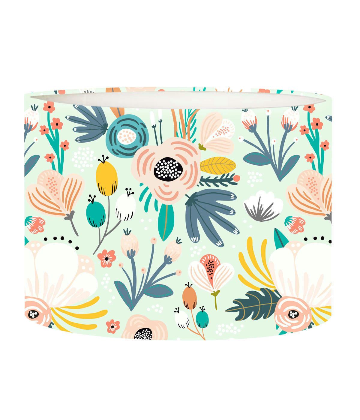 ENFANT - Abat-jour chevet enfant Floral vert Pastel D: 25 x H: 20