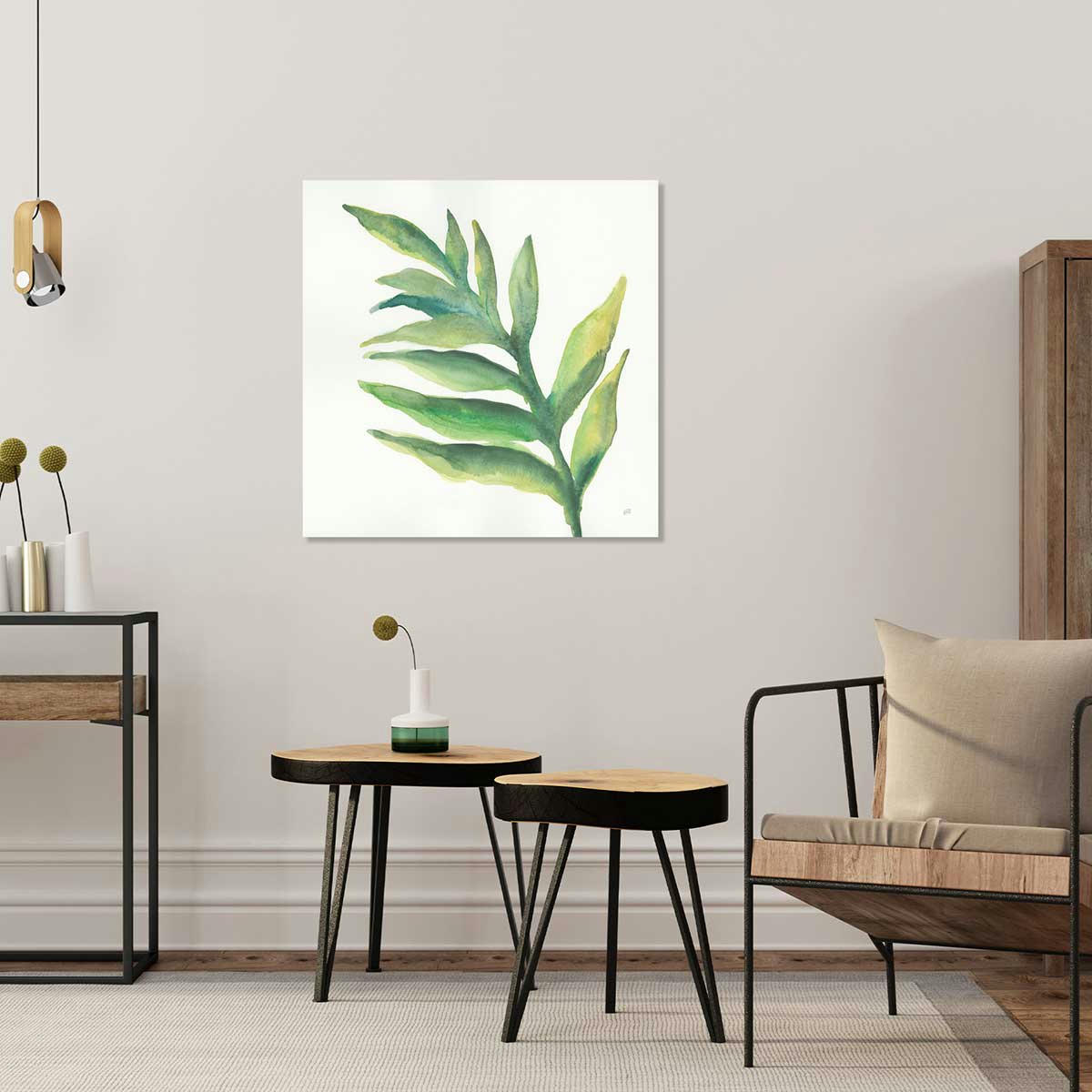 - Tableau Plante aloe watercolor imprimé sur toile 50x50cm
