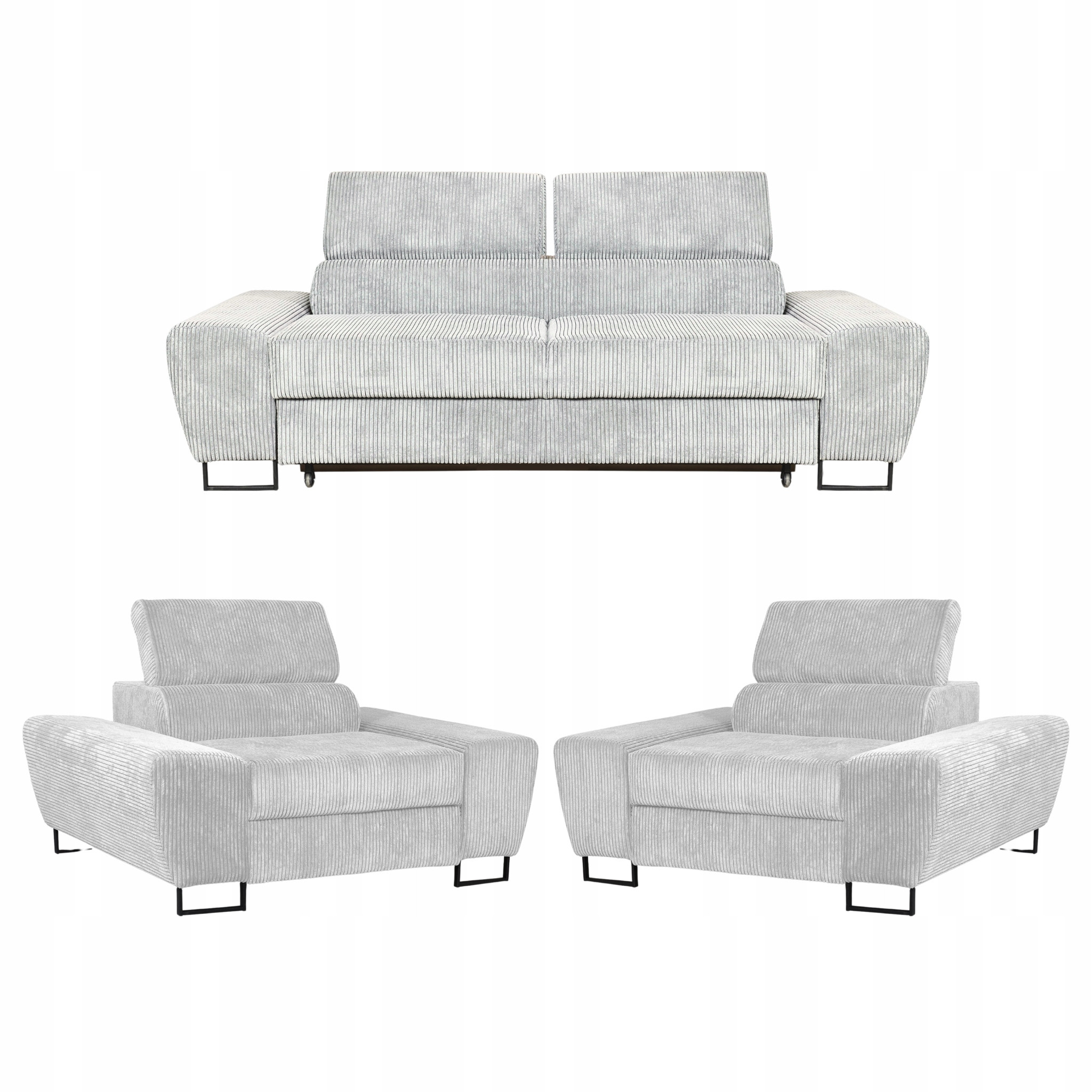 Zestaw mebli wypoczynkowych salonu Savio Sofa 2os fotele beż Family Meble