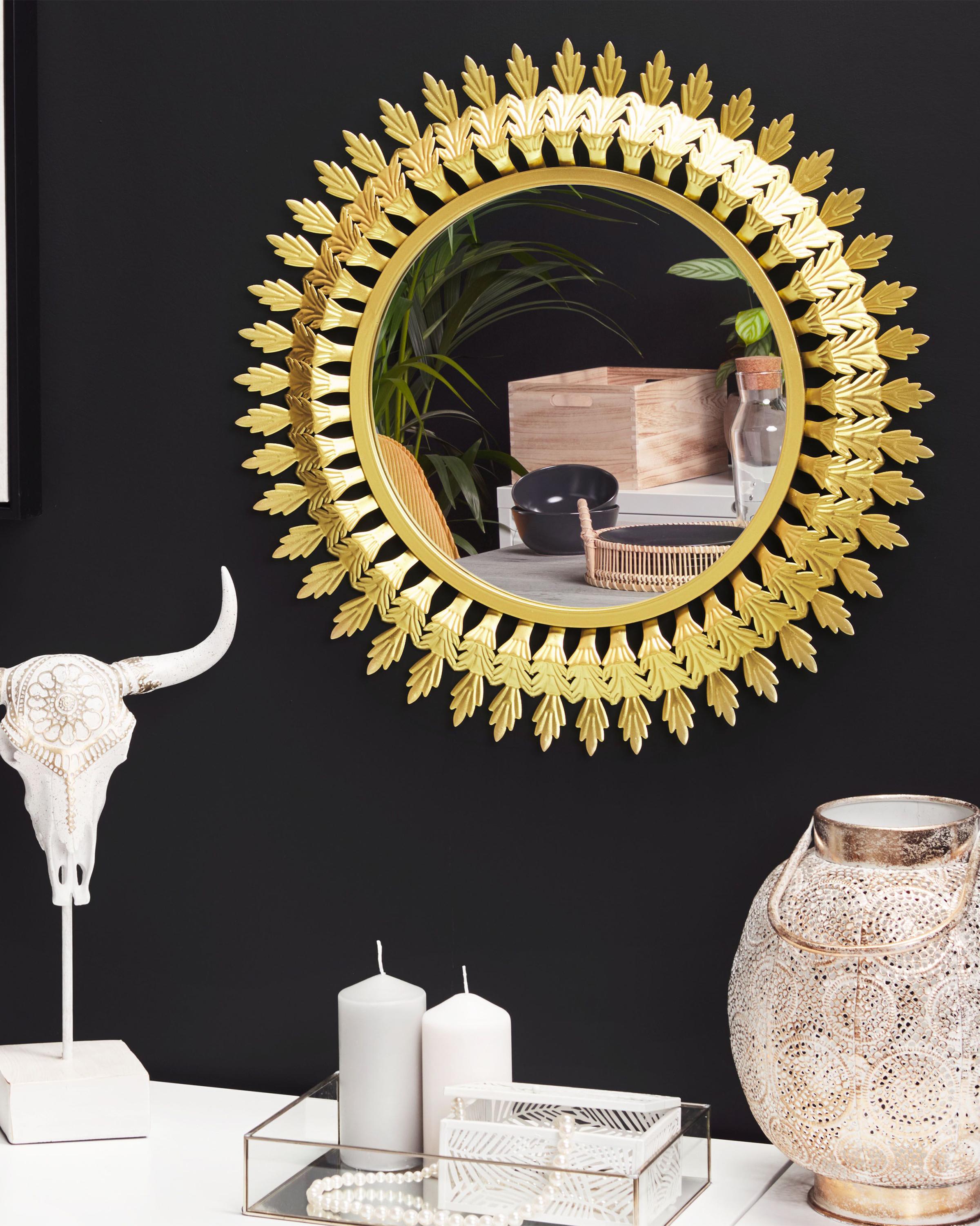 Wall Mirror VOREY 60 cm 60 cm Metal Gold