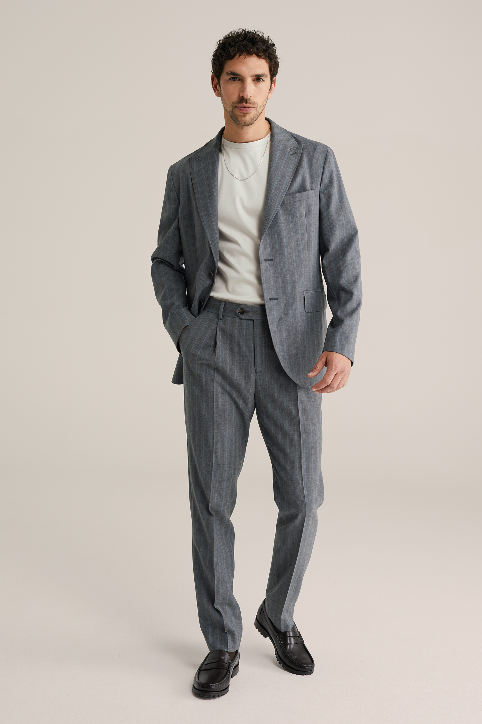 Heren Slim fit pantalon met streep