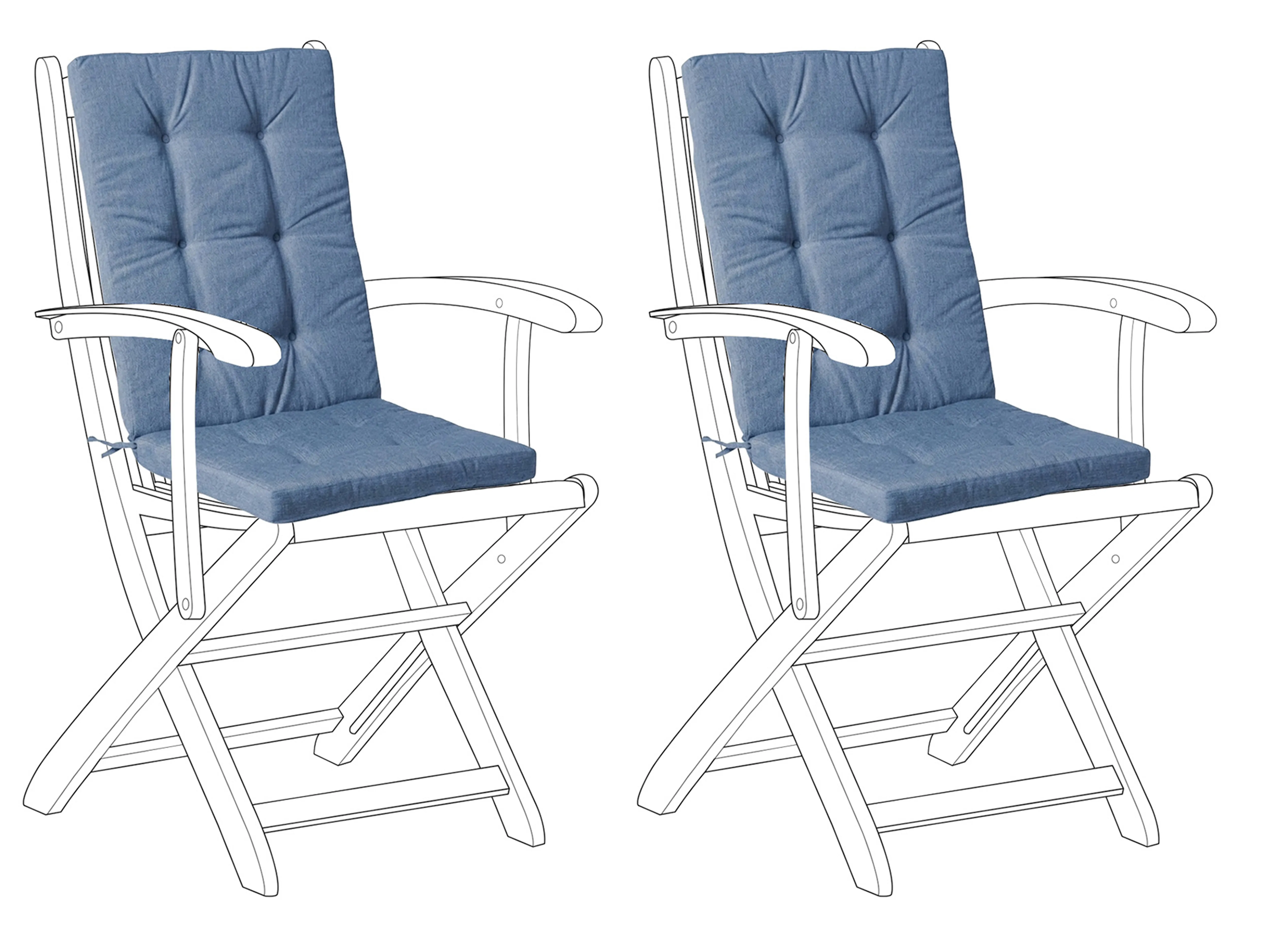 Garden Dining Set 8 Seater MAUI PREMIUM Acacia Wood Blue