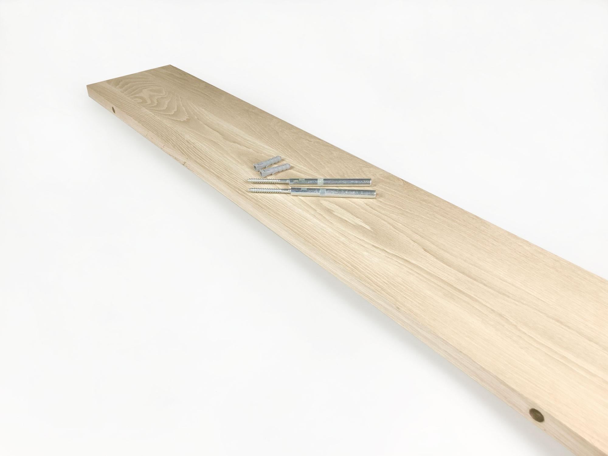 WoodBrothers Eikenhouten zwevende wandplank recht 150x30x2,5cm