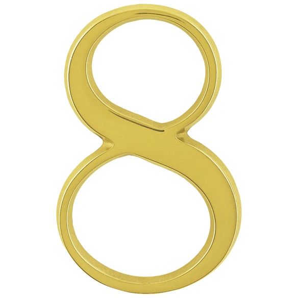 Hausnummer, Nr. 8, goldfarben, Metall