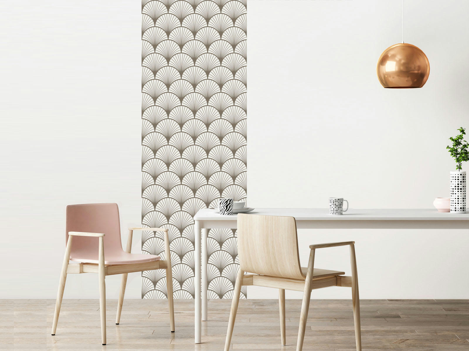 - Papier peint adhésif Seigaiha Havane 60cmx2m50