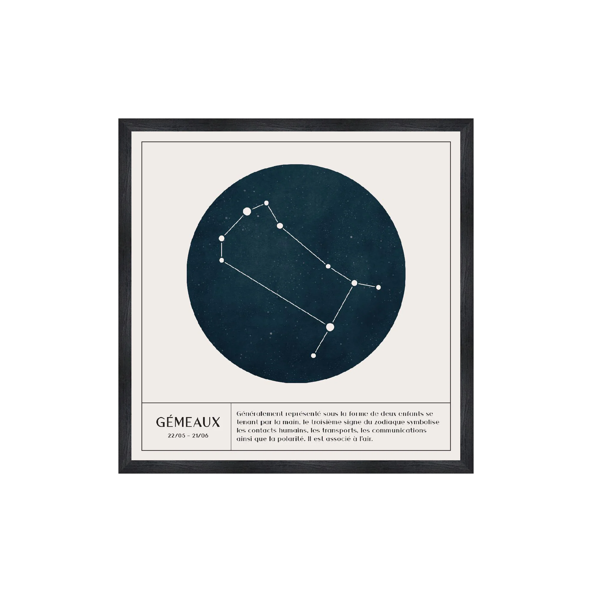 4MURS Tableau ASTRO GÉMEAUX coloris blanc