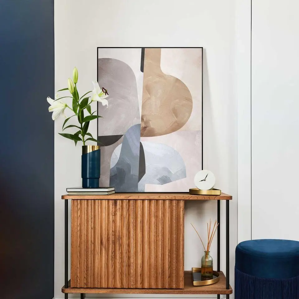 Schilderij Abstracte Illusie I - 70 x 50 - Beige