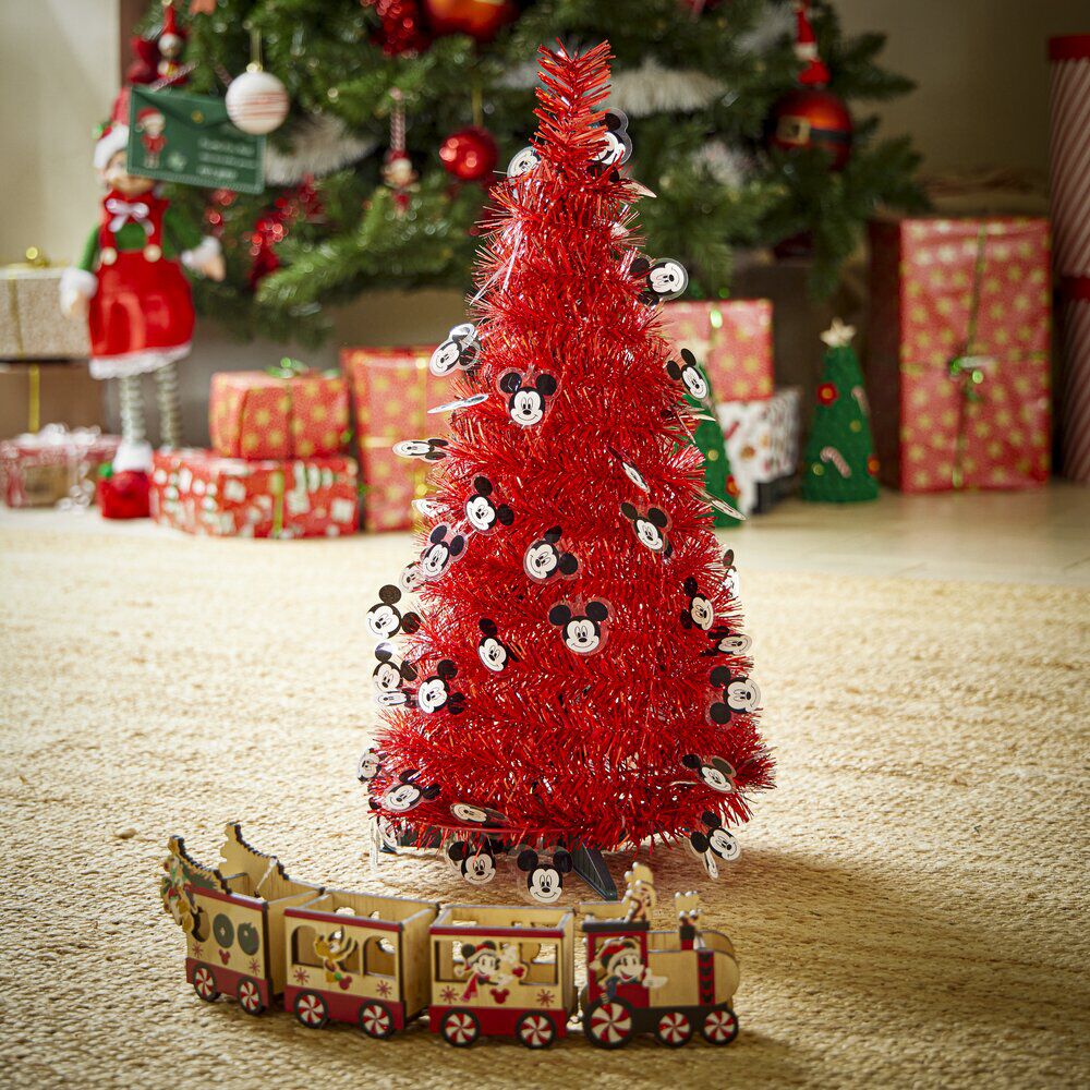 Sapin pop-up Disney Mickey rouge H60cm
