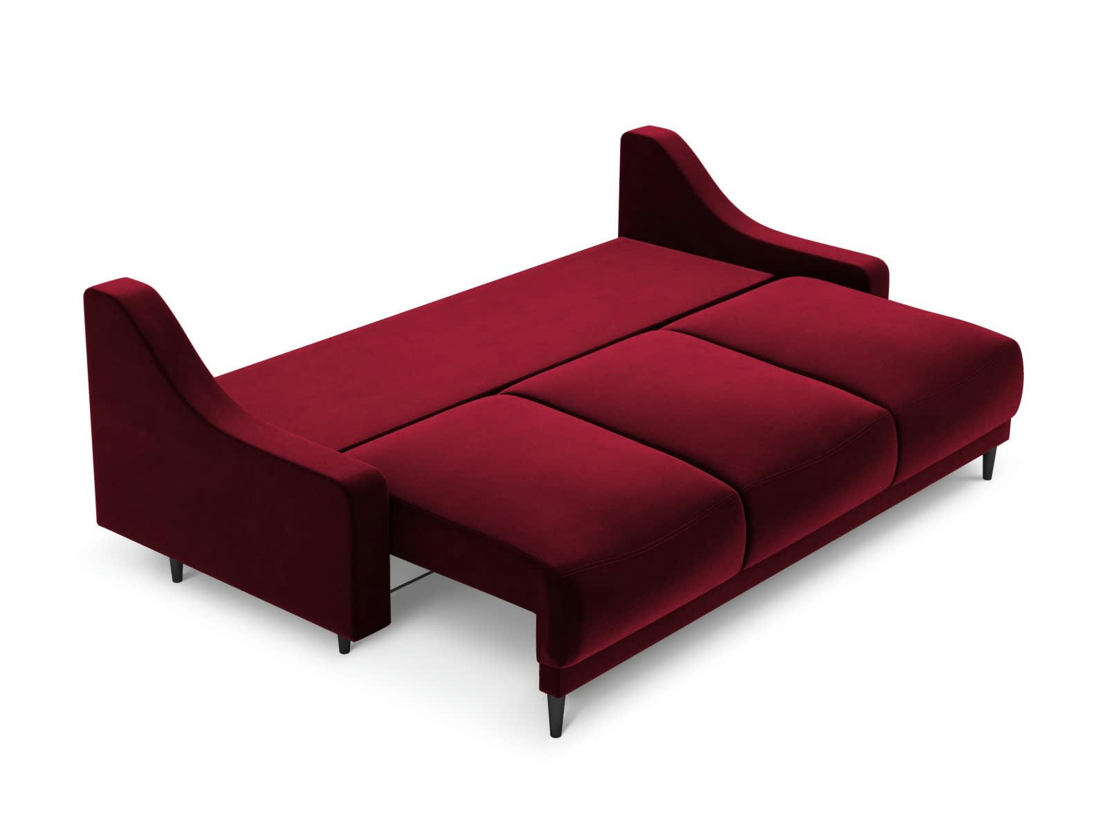 RUTILE - Canapé 3 places en velours rouge