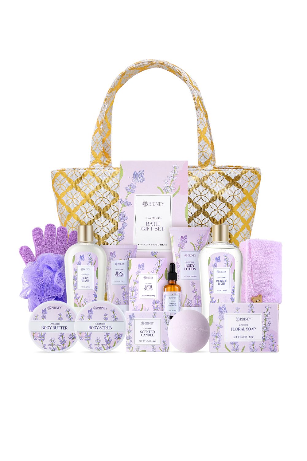 Living and Home 15pcs Lavender-Scented Spa Bath Gift Set