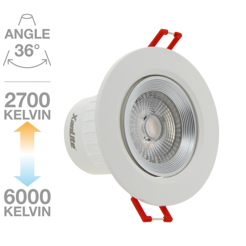 Spot encastrable LED avec variateur de température de couleur 345 lm 6,5 W XANLITE