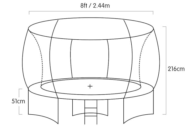 NNEDPE Kahuna Rainbow 8ft Trampoline