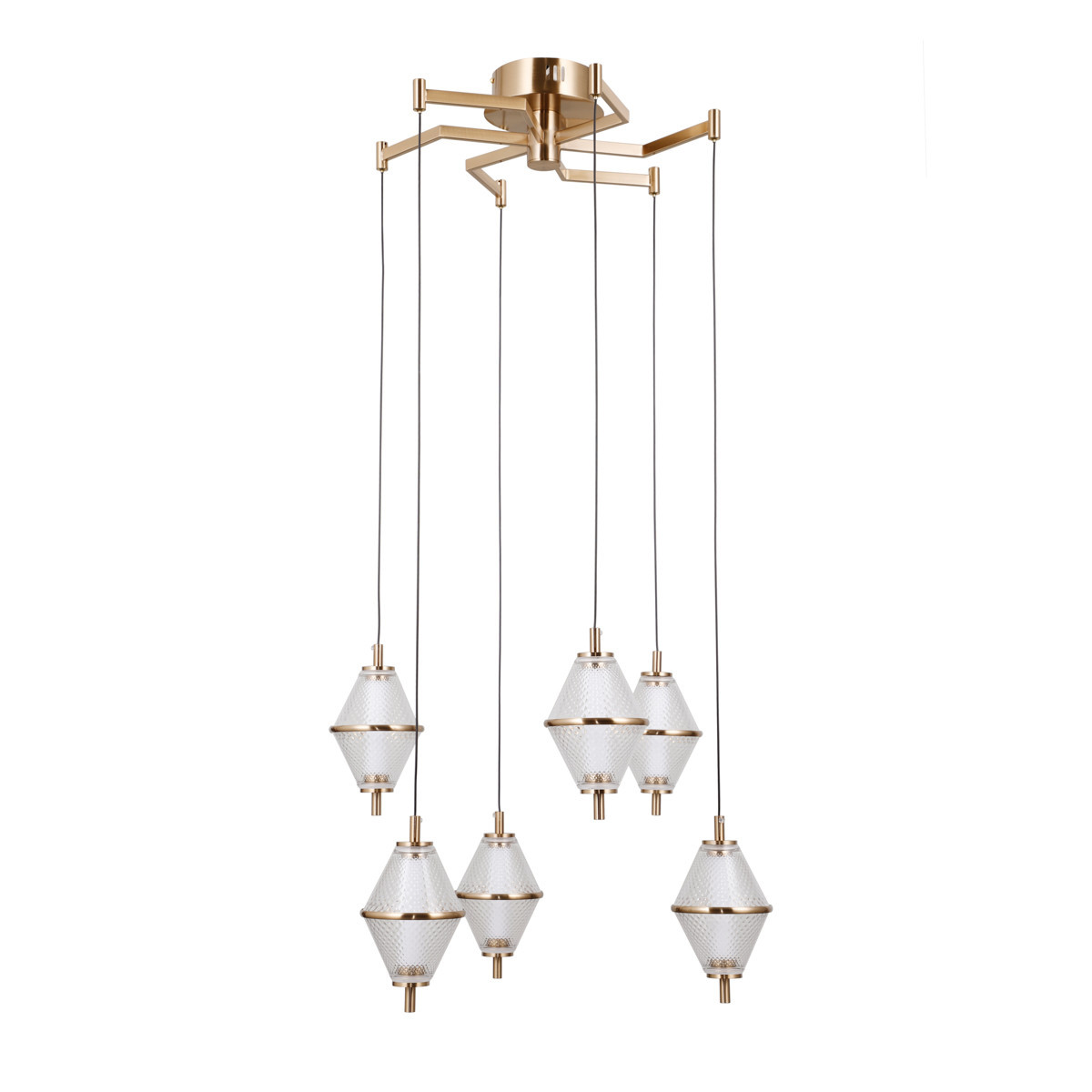 Lampa wisząca FUENTE złota LED 6x30W Ciepła biel 1795lm Italux