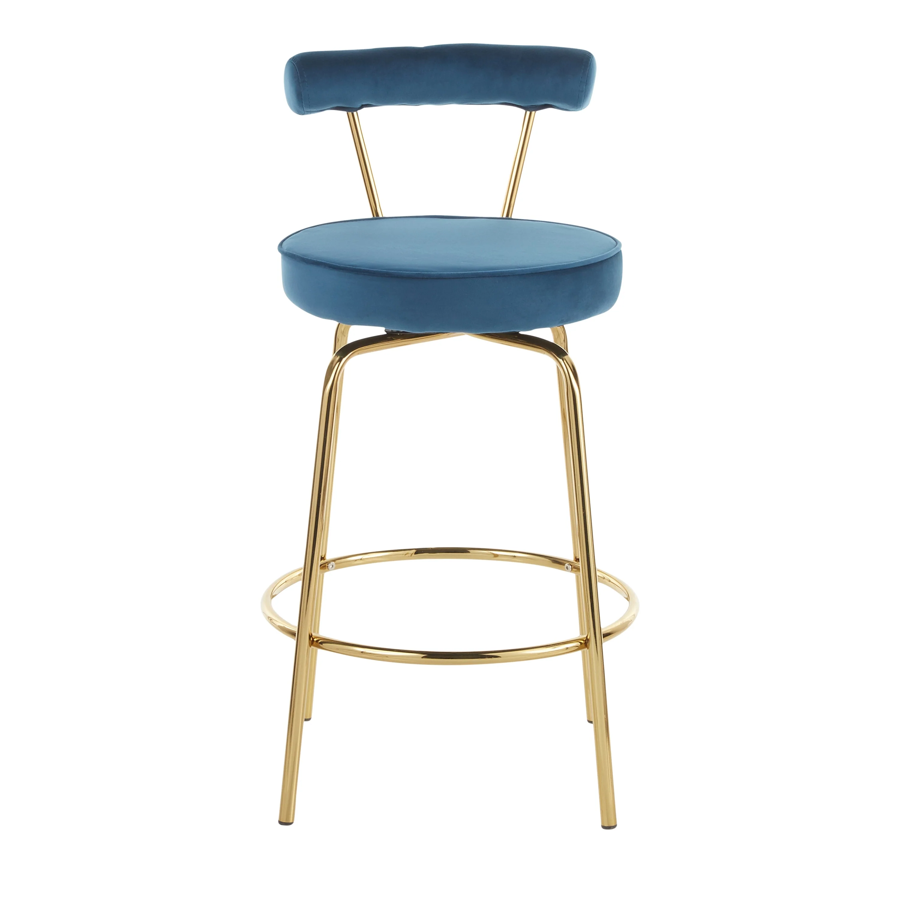Silver Orchid Caines 26 Fixed-Height Gold Counter Stool (Set of 2)