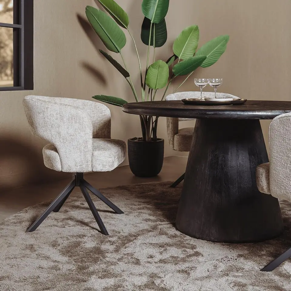 Tower Living - Asti eettafel - ?130 cm - zwart