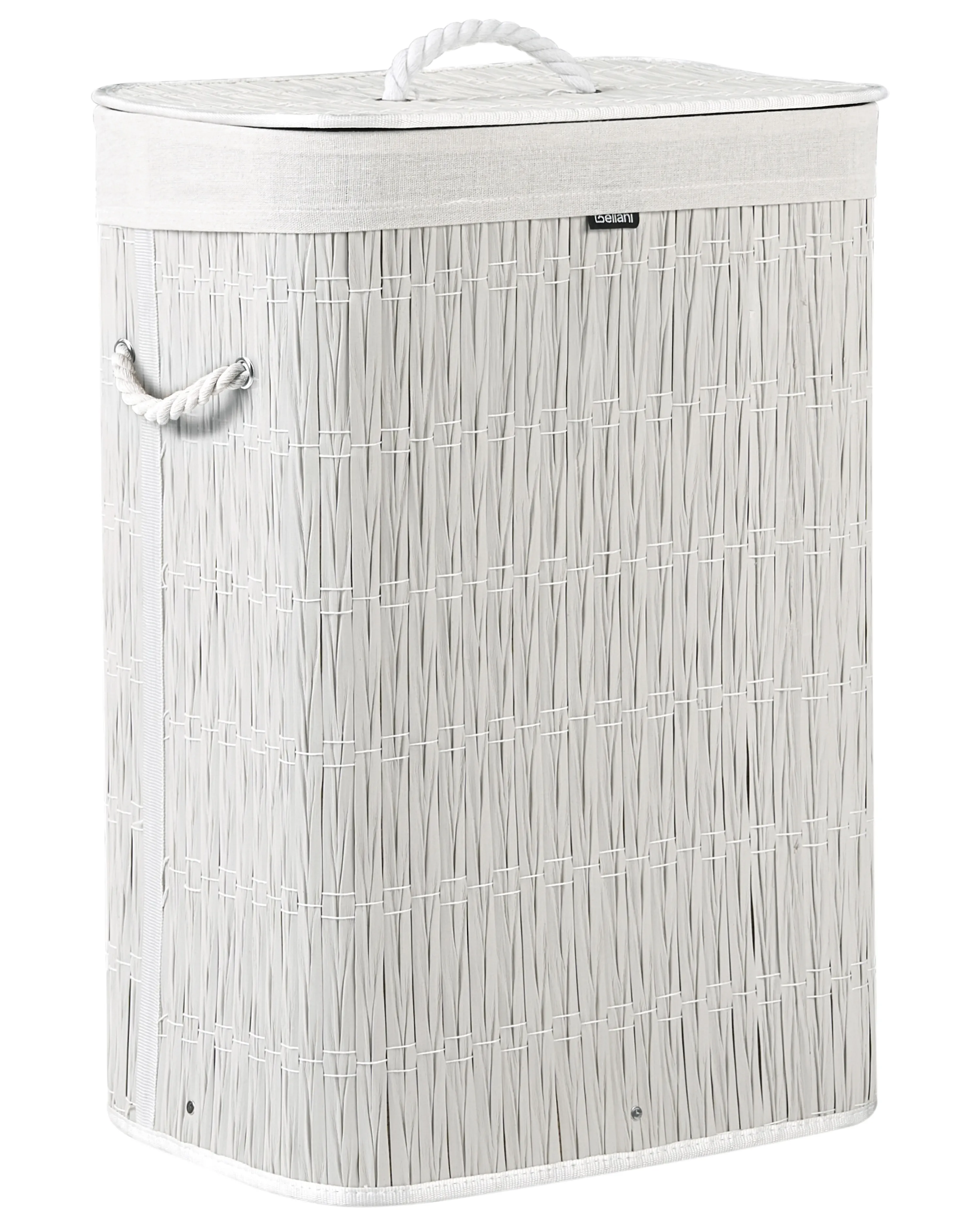Laundry Basket with Lid TRANCURA Fabric White 72 L