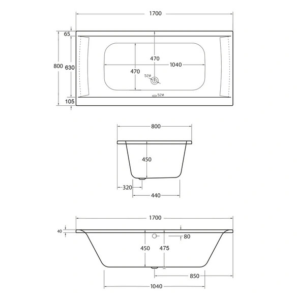 Whirlpool-Komplettset »Rosa«, BxHxL: 80 x 57 x 170 cm, weiß, Farblichttherapie