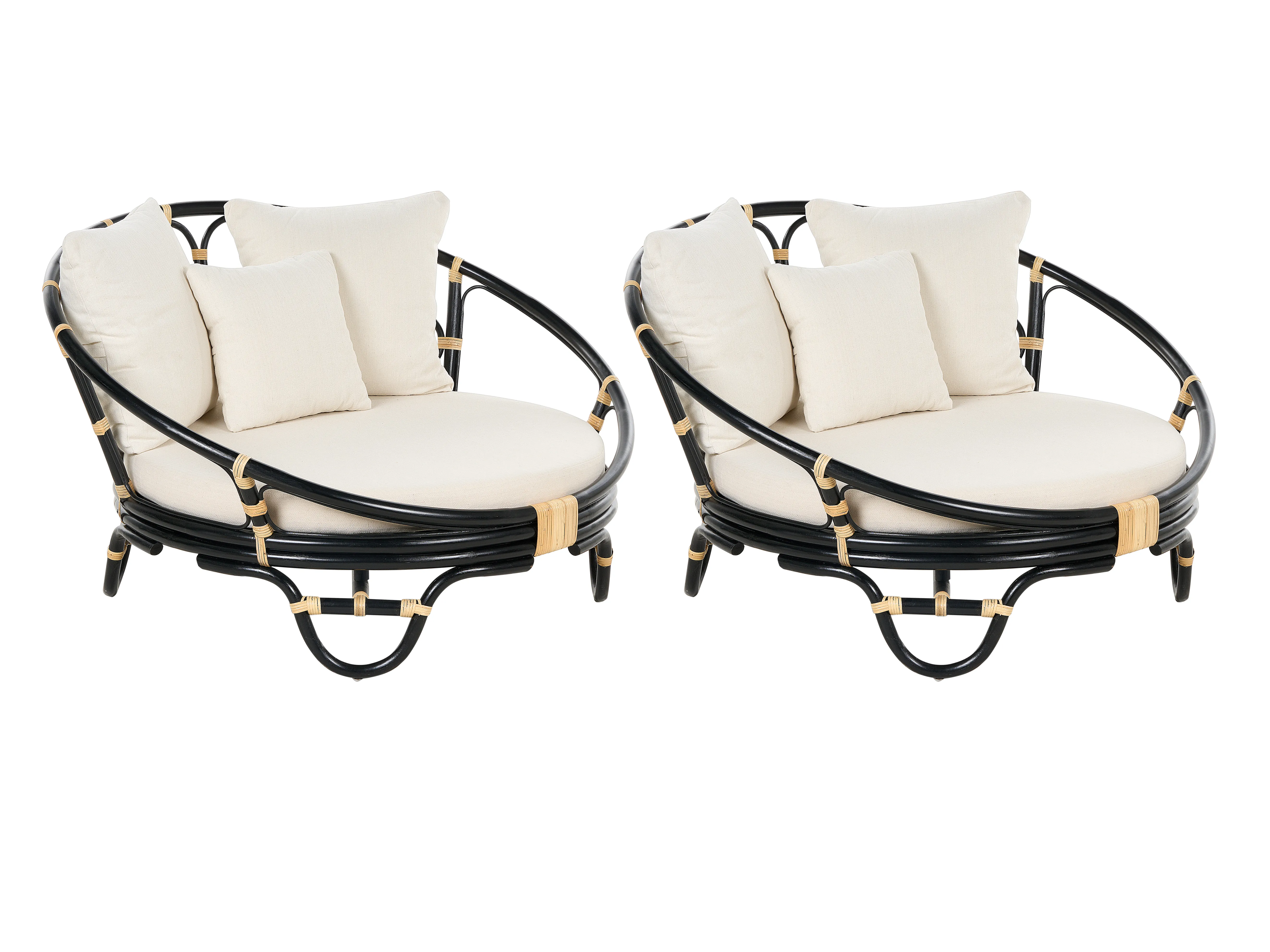 Garden Daybed ROSSANO Rattan Black