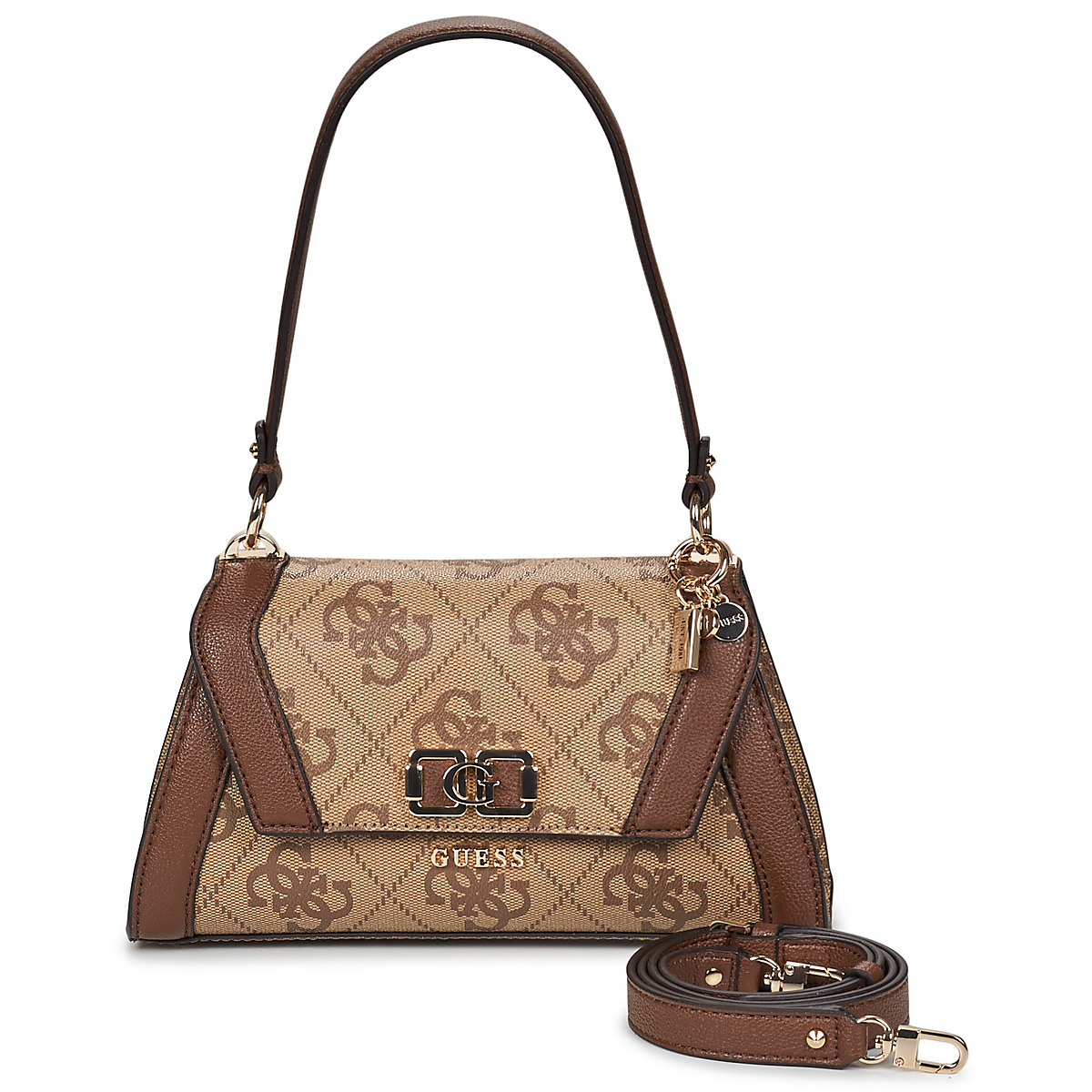 Guess - KARNILLA LOGO FLAP SHLDR BAG - Cognac