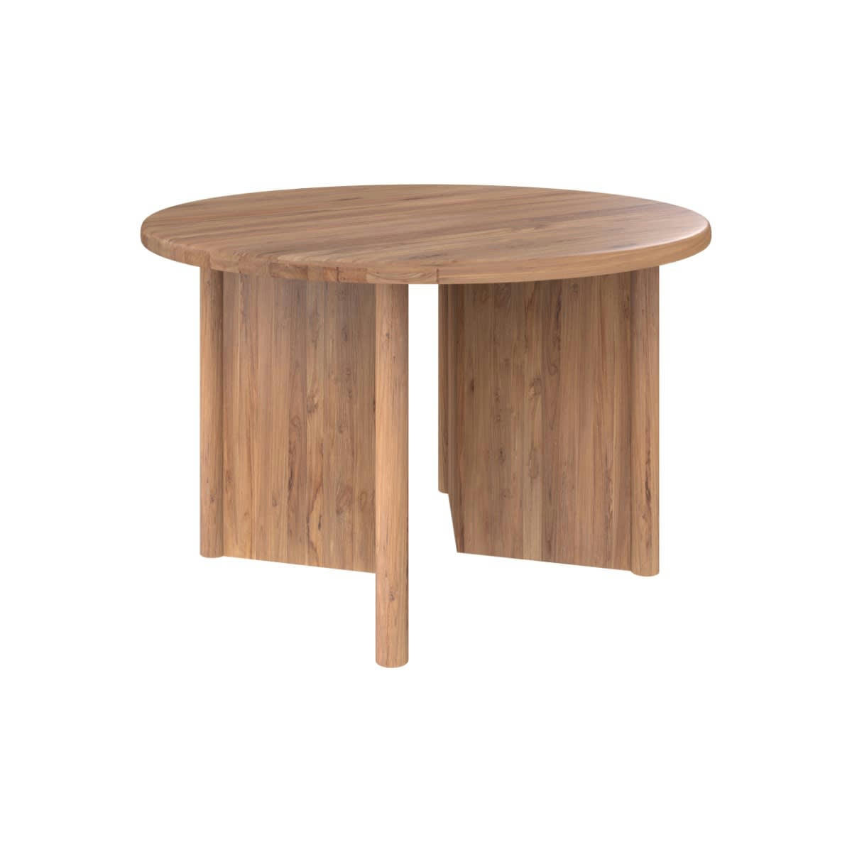 BANA - Table ronde 4 personnes en bois de teck recyclé D120 cm