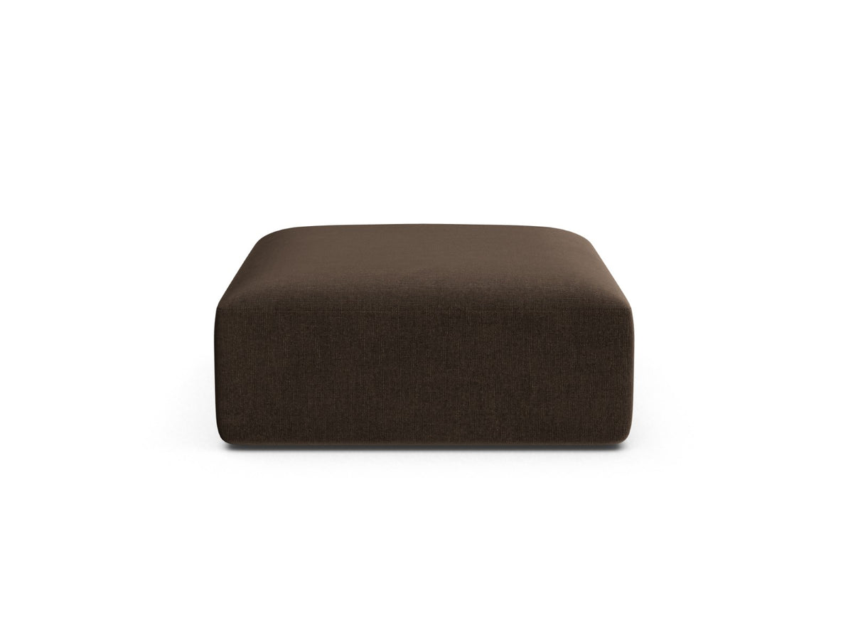 Cosmopolitan Design Poef Campi flueel chocolade - 90x90x40cm