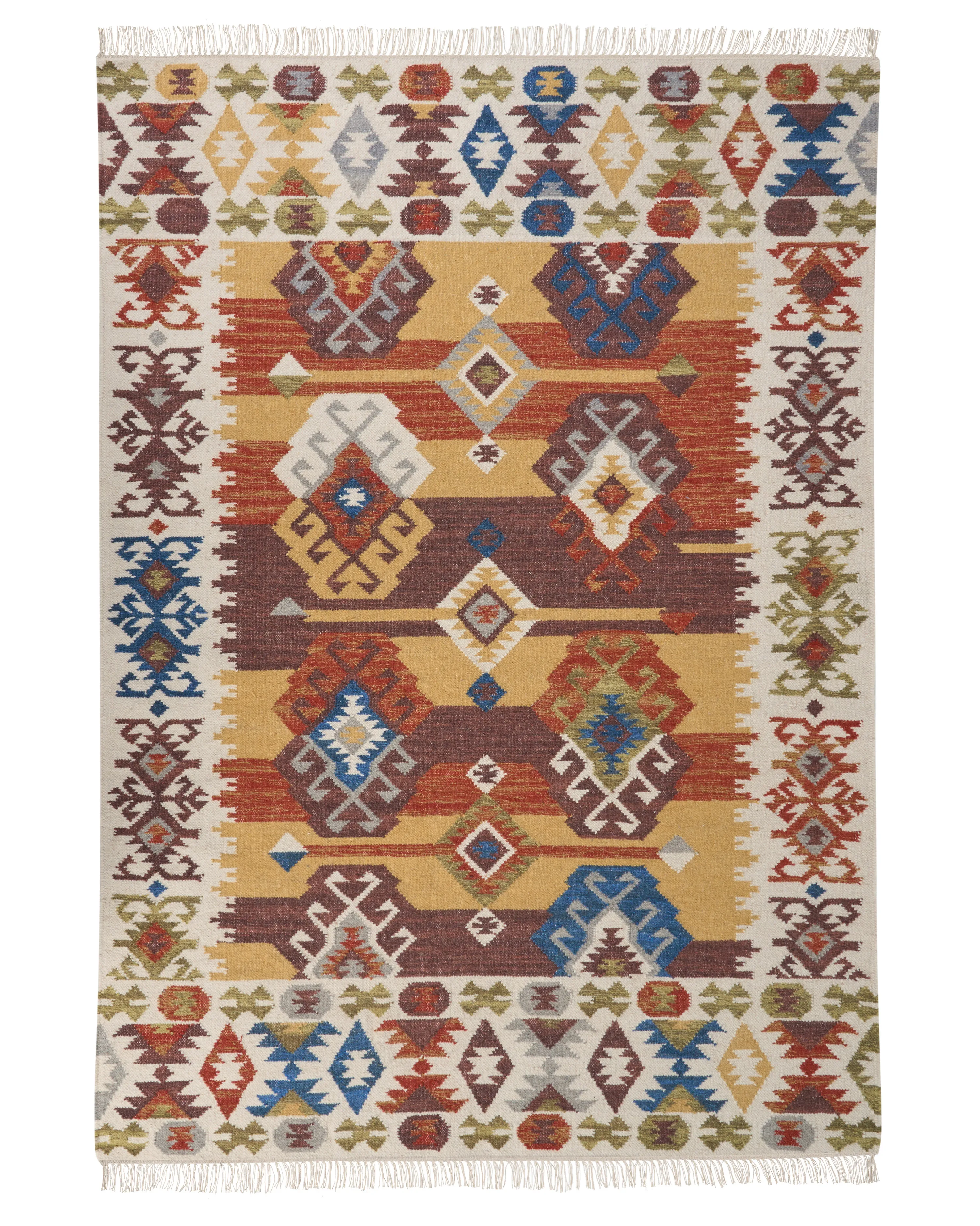 Rug VOSKETAP Multicolour 160 x 230 cm Wool Kilim
