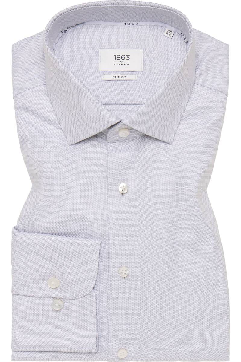 ETERNA 1863 Slim Fit Hemd hellgrau, Strukturiert