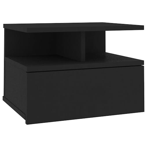 NNEVL Floating Nightstand Black 40x31x27 cm Chipboard