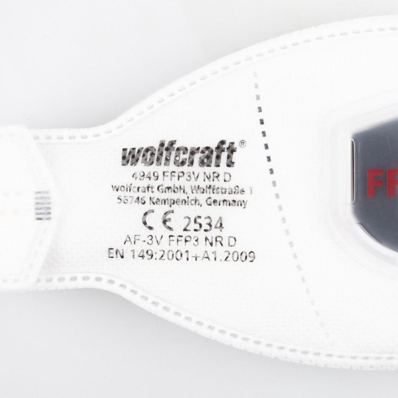 Masque de protection respiratoire FFP3 avec valve 2 pièces WOLFCRAFT