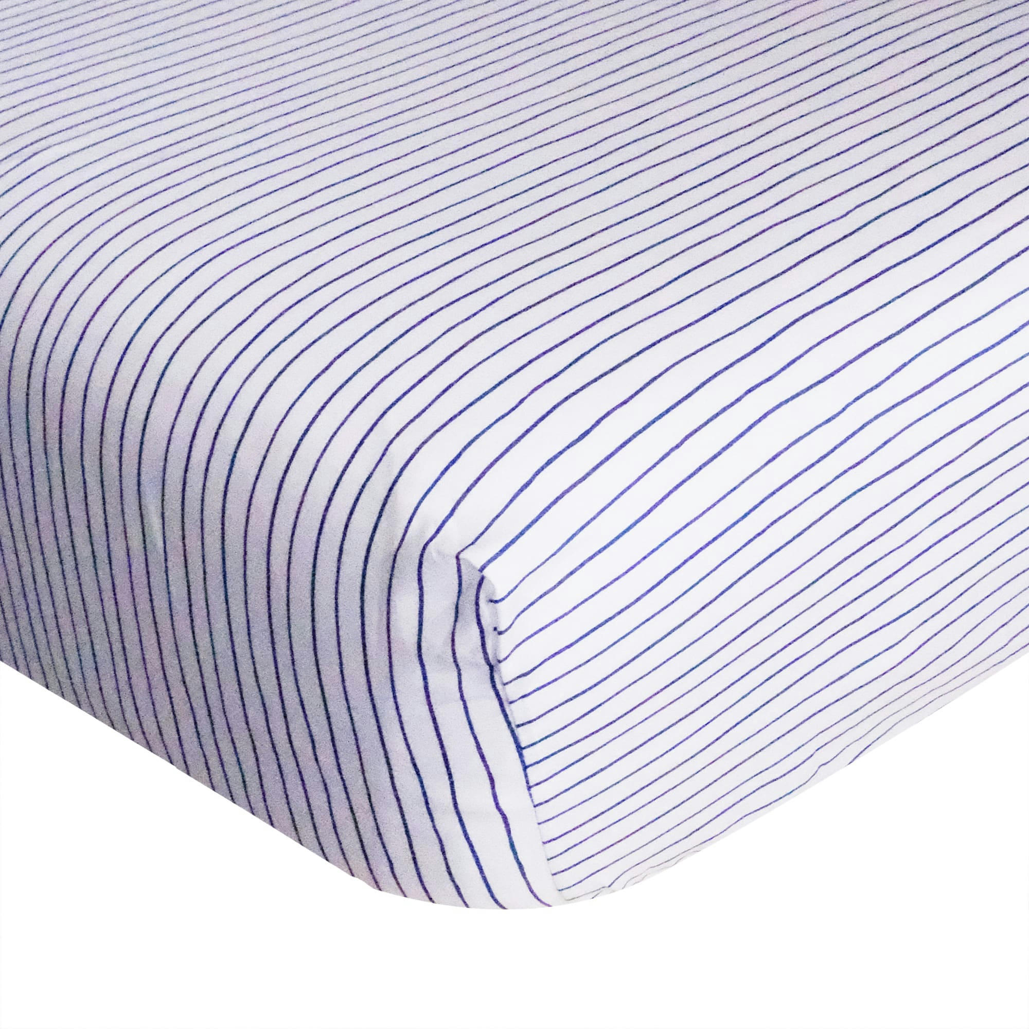 - Drap housse en percale de coton à rayures 180x200 cm