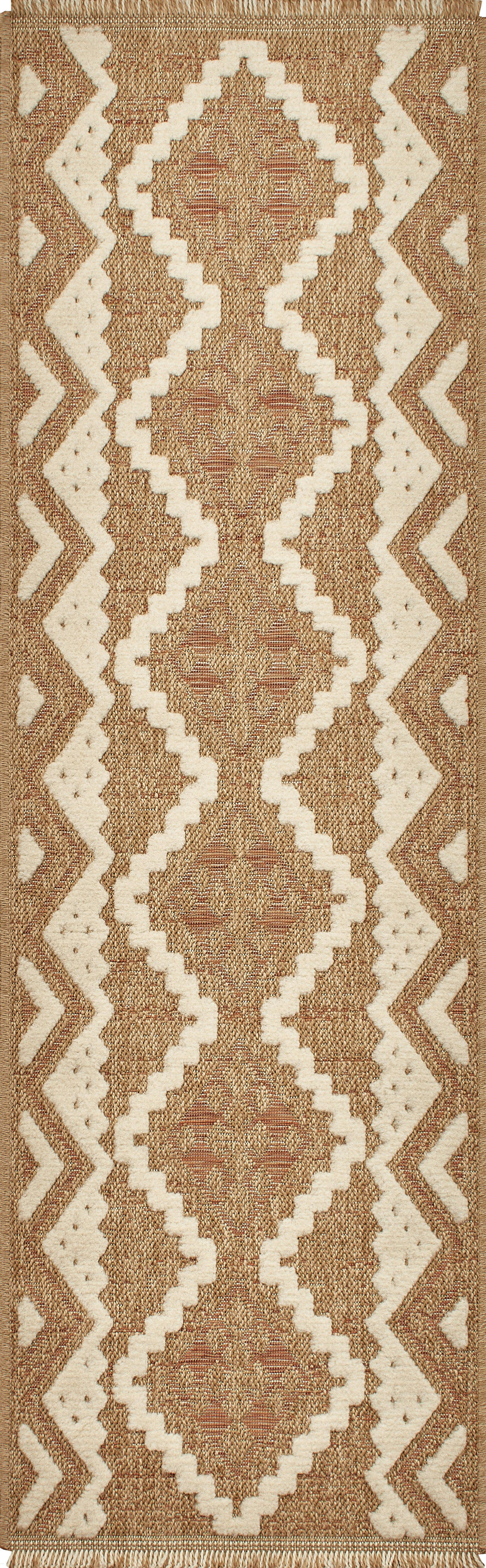 TULUM - Tapis intérieur et extérieur aspect jute ethnique terra- 60x90