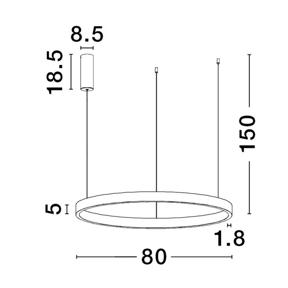 Pendelleuchte »Elowen «, LED, 77 W, Höhe: 150 cm, schwarz