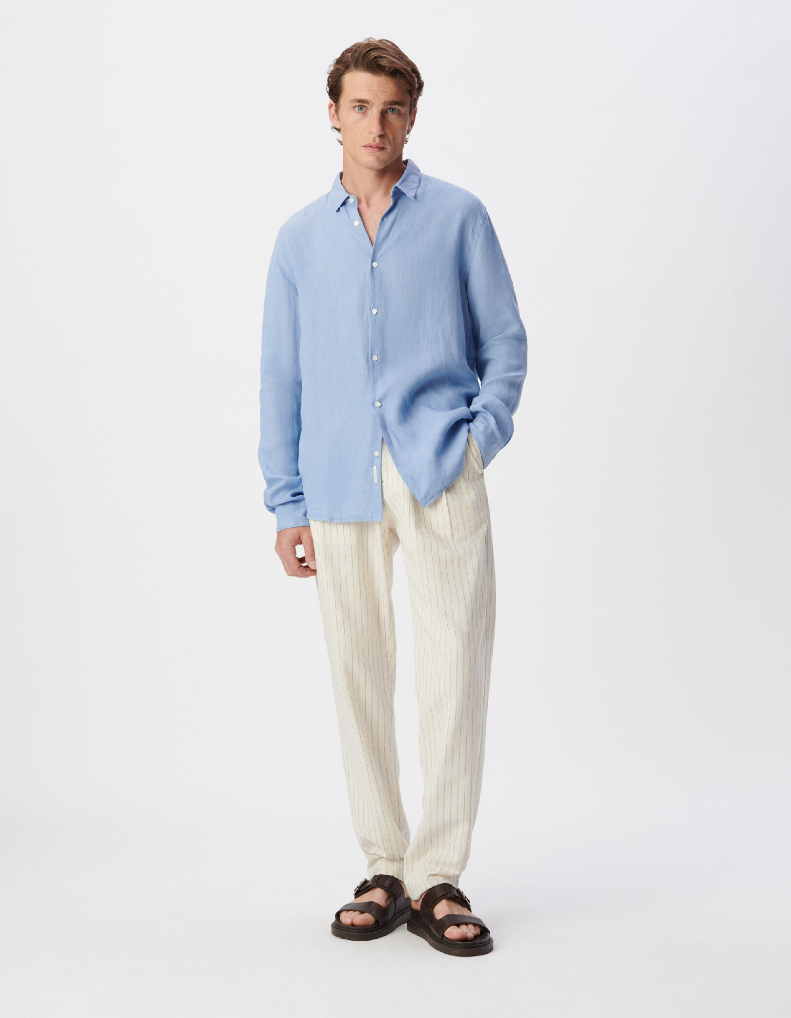 Pantalon écru motif rayures tennis Homme