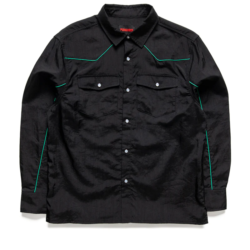Pleasures Nylon Western Button Up - Black