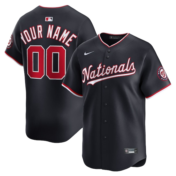 Washington Nationals Nike Alternate Limited Custom Jersey - Navy/White