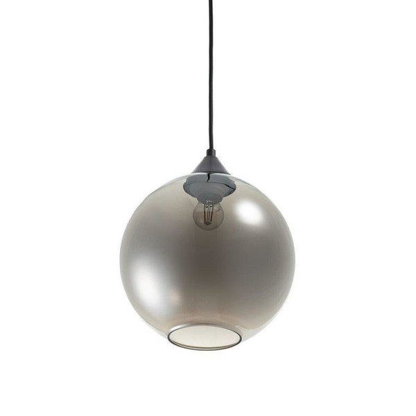 LAMPA WISZĄCA LOVE BOMB szara 25cm szklany klosz