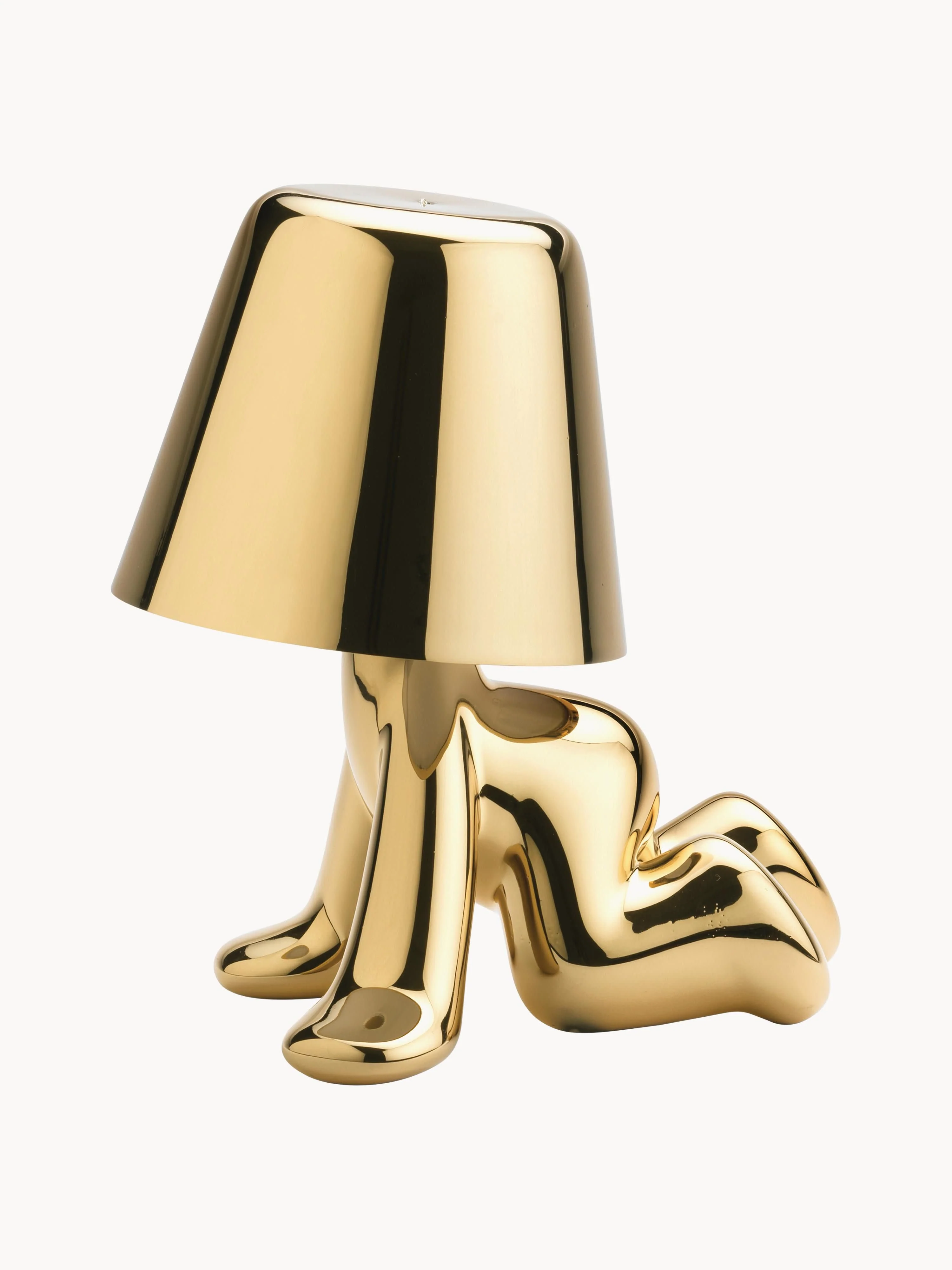 Mobile kleine LED-Tischlampe Golden Brothers Ron, dimmbar