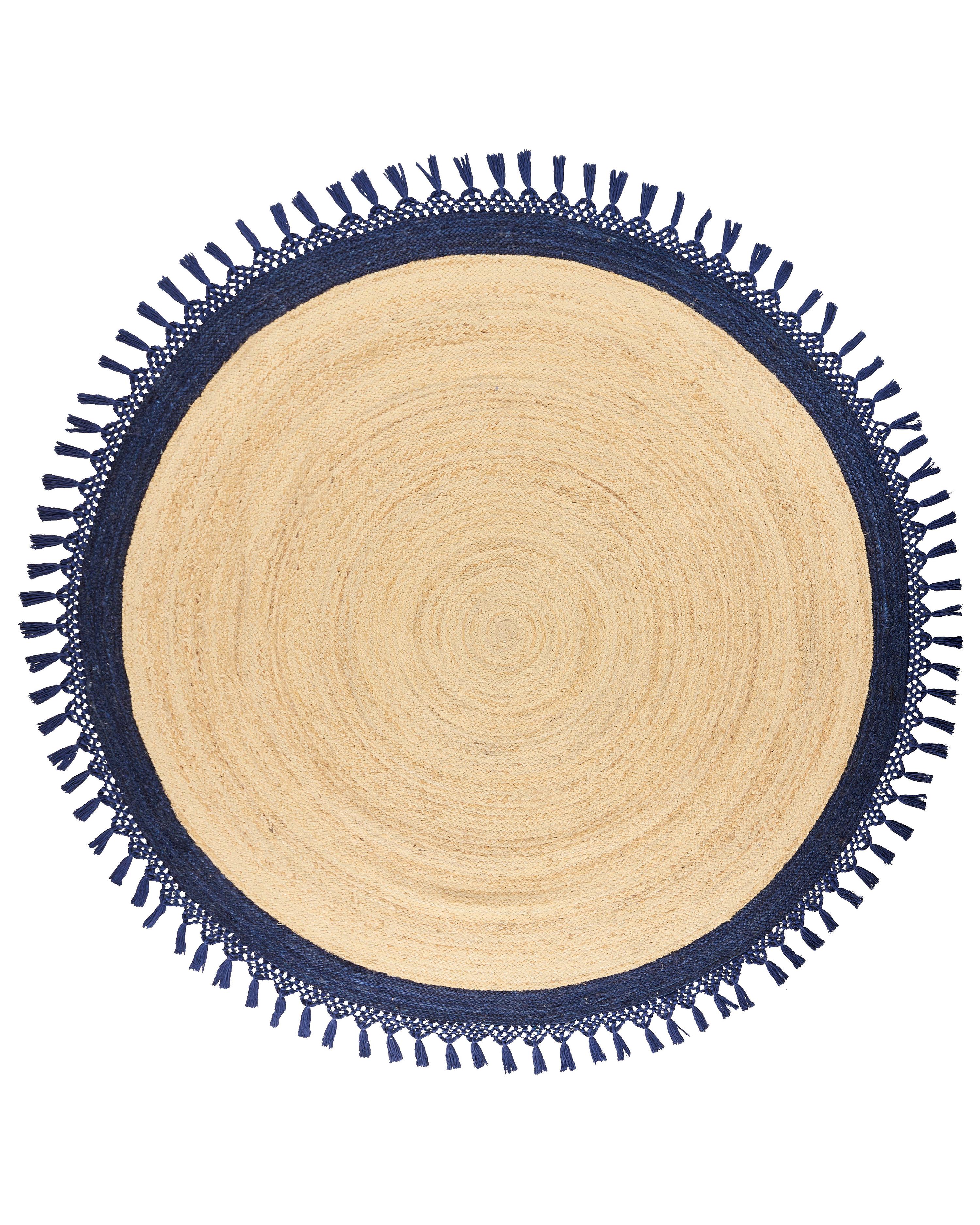 Rug MARTS Dark Blue ? 140 cm Jute