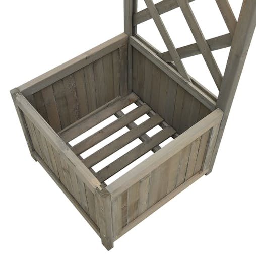 NNEVL Garden Pergola with Planter Grey Solid Firwood
