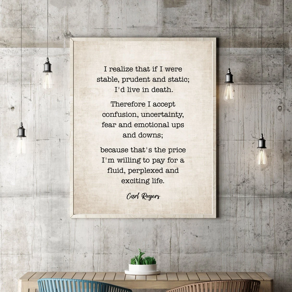 Therapist Office Decor Gift Carl Rogers Quote Therapy Counseling Social Worker Psychologist Counselor Work Graduation Wall Art Poster Print