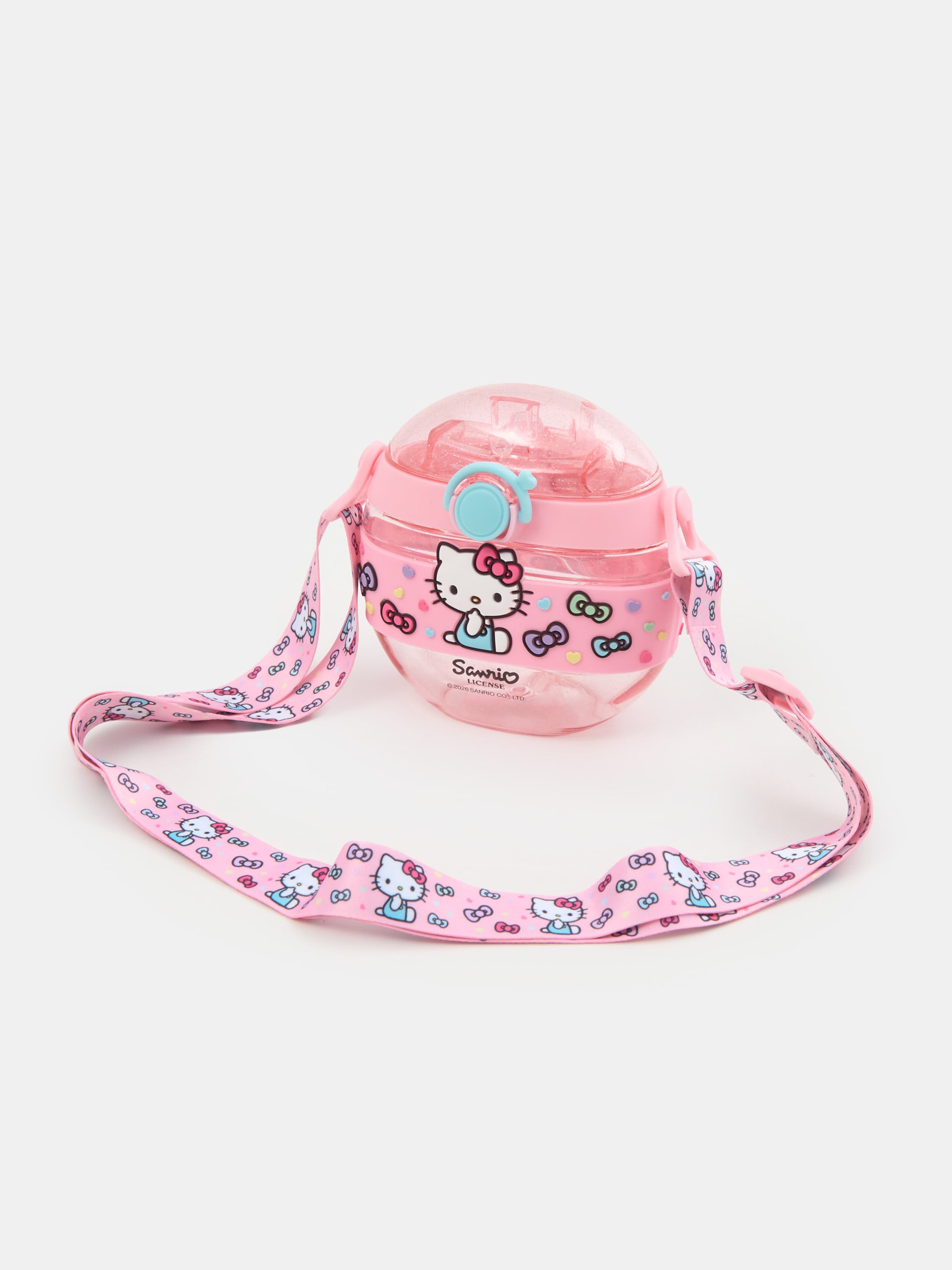 Bidon z uchwytem i słomką Hello Kitty