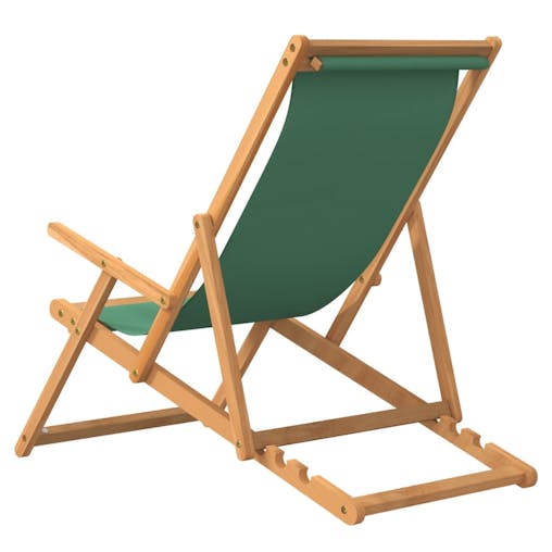 NNEVL Folding Beach Chair Solid Wood Teak Green