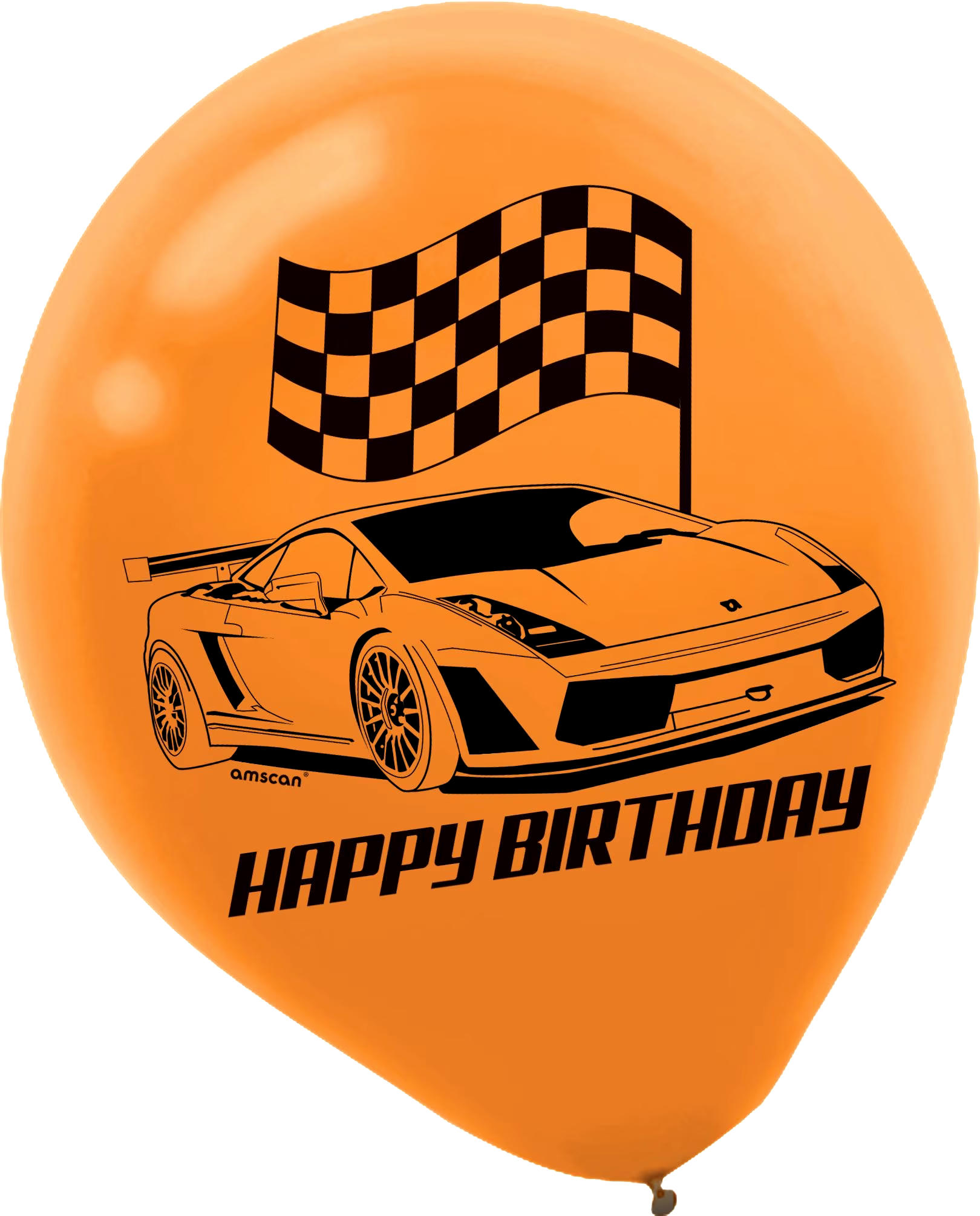 Mattel Hot Wheels Round Latex Balloons, Orange/Red/Blue, 12-in, 6-pk, for Birthday Party