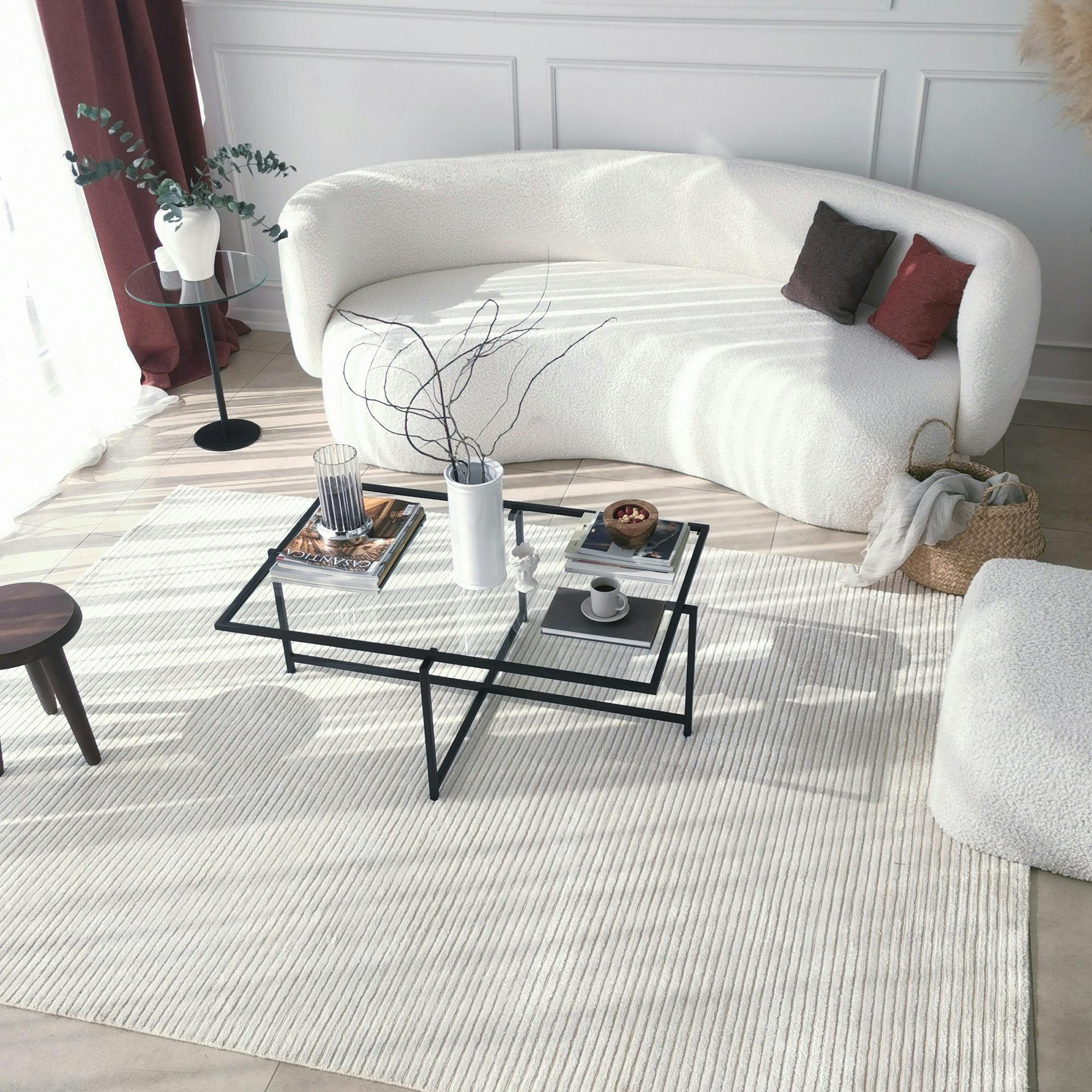 Table basse verre & métal noir - design minimaliste TULUM